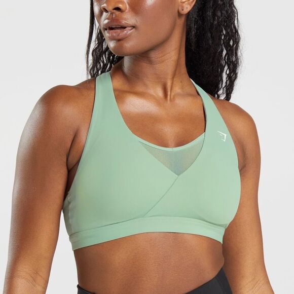 Gymshark CROSSOVER SPORTS BRA Desert Sage Green Light Support S NWT in packaging - Picture 1 of 5
